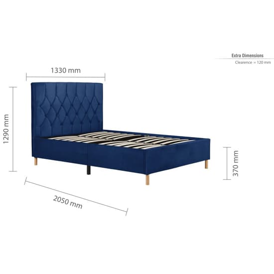 Laxly Fabric Small Double Bed In Blue_6