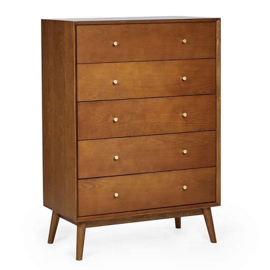 Layton Wooden Chest Of 5 Drawers Tall In Cherry_2