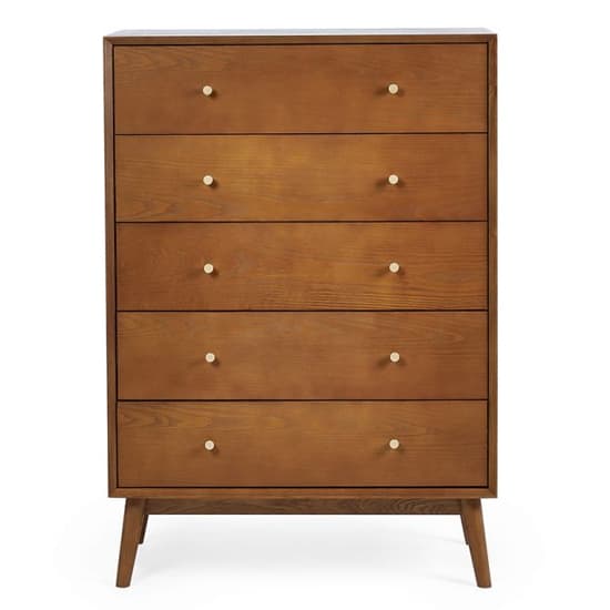 Layton Wooden Chest Of 5 Drawers Tall In Cherry_3