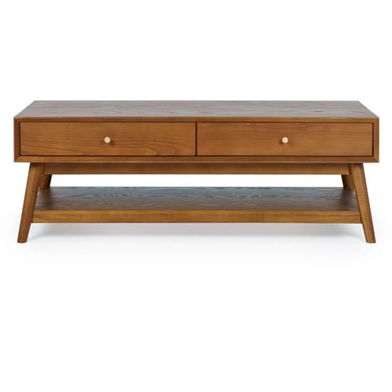 Layton Wooden Coffee Table With 2 Drawers In Cherry_5