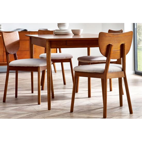 Layton Wooden Dining Chair In Cherry With Padded Seat_5