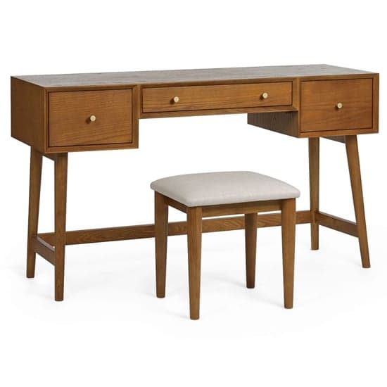 Layton Wooden Dressing Table With Stool In Cherry_2
