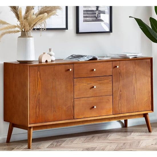 Layton Wooden Sideboard Large With 2 Doors 3 Drawers In Cherry_1
