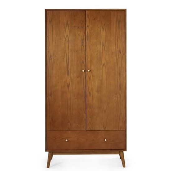 Layton Wooden Wardrobe With 2 Doors 1 Drawer In Cherry_3