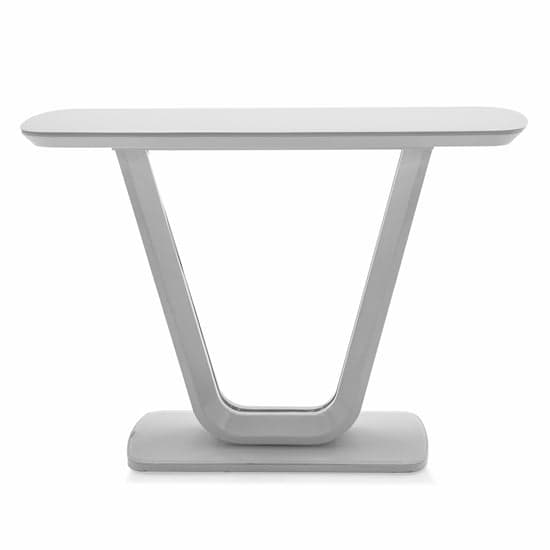 Lazaro Glass Top Console Table With White High Gloss Base_2