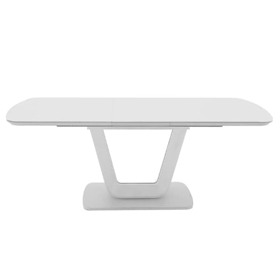 Lazaro Large Glass Extending Dining Table With White Gloss Base_2