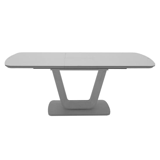 Lazaro Small Glass Extending Dining Table With Light Grey Base_2