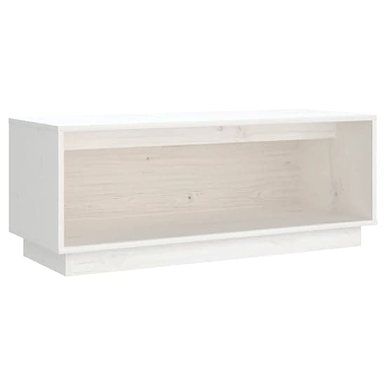 Lazaro Solid Pinewood TV Stand With Undershelf In White_2