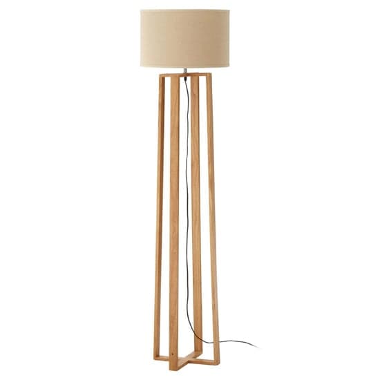 Leap Light Brown Fabric Shade Floor Lamp With Natural Base_2
