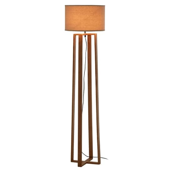 Leap Light Brown Fabric Shade Floor Lamp With Natural Base_1