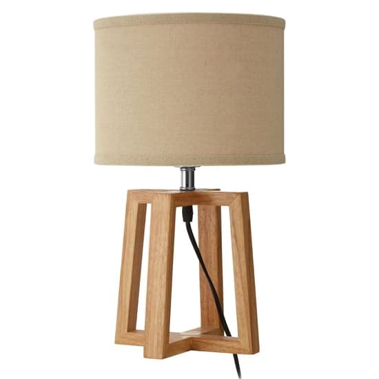 Leap Light Brown Fabric Shade Table Lamp With Natural Base_2