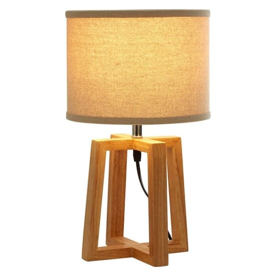 Leap Light Brown Fabric Shade Table Lamp With Natural Base_1