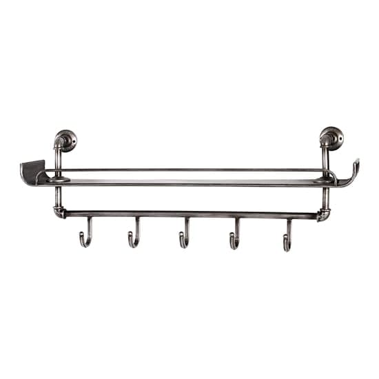 Learo Metal Wall Hung Coat Rack With 5 Hooks In Anthracite_2