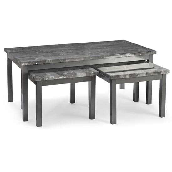 Lecce Wooden Coffee Table And Side Tables In Grey Marble Effect_1
