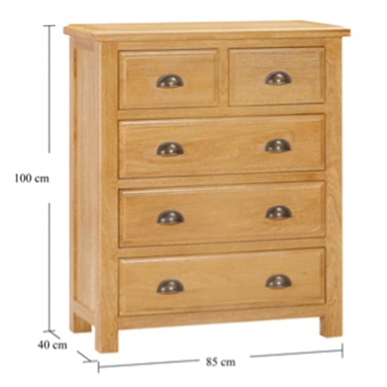 Lecco Wooden Chest Of 5 Drawers In Oak_2