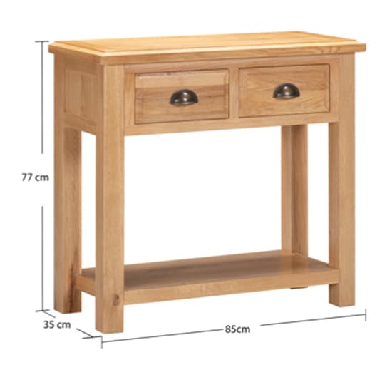 Lecco Wooden Console Table With 2 Drawers In Oak_2