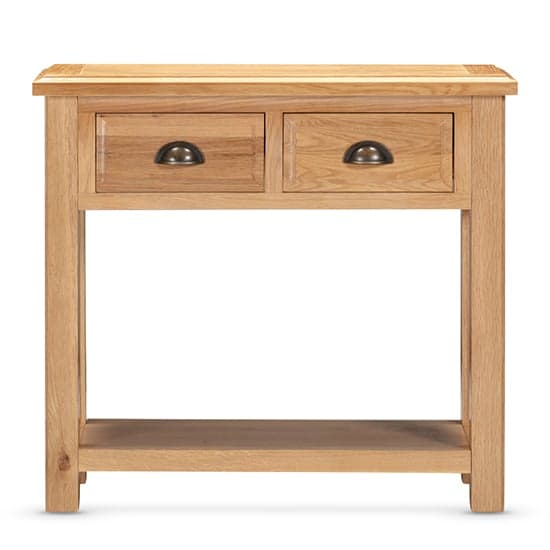 Lecco Wooden Console Table With 2 Drawers In Oak_1