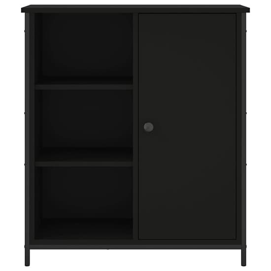 Lecco Wooden Sideboard With 1 Door 2 Shelves In Black_4