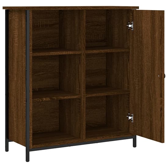 Lecco Wooden Sideboard With 1 Door 2 Shelves In Brown Oak_3