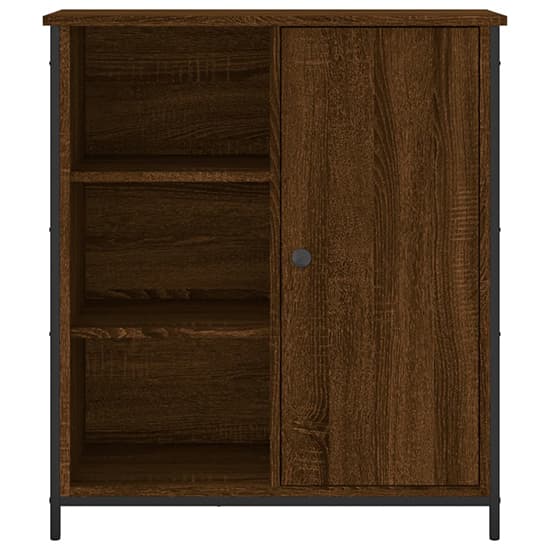 Lecco Wooden Sideboard With 1 Door 2 Shelves In Brown Oak_4