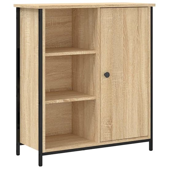 Lecco Wooden Sideboard With 1 Door 2 Shelves In Sonoma Oak_2