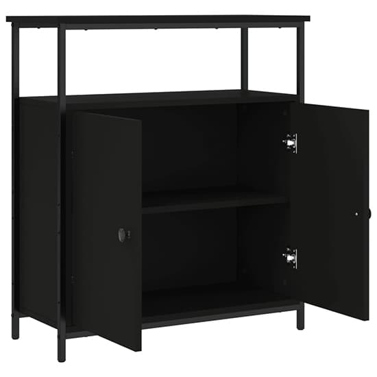 Lecco Wooden Sideboard With 2 Doors 1 Shelf In Black_3