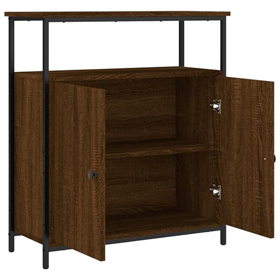 Lecco Wooden Sideboard With 2 Doors 1 Shelf In Brown Oak_3