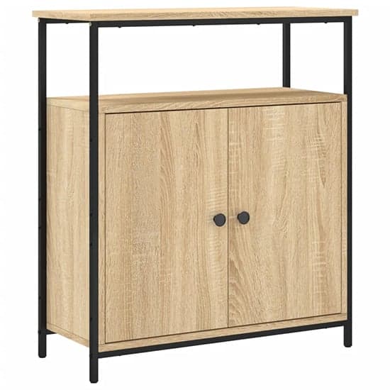 Lecco Wooden Sideboard With 2 Doors 1 Shelf In Sonoma Oak_2