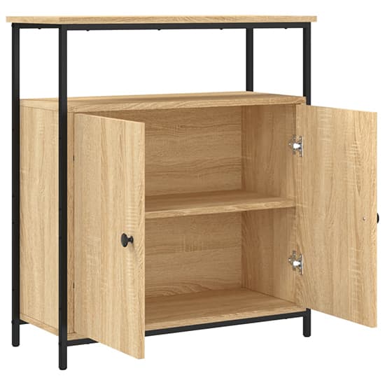Lecco Wooden Sideboard With 2 Doors 1 Shelf In Sonoma Oak_3