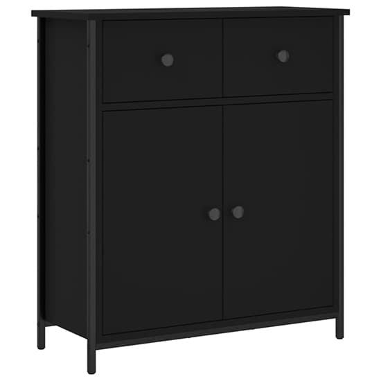 Lecco Wooden Sideboard With 2 Doors 2 Drawers In Black_2