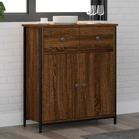 Lecco Wooden Sideboard With 2 Doors 2 Drawers In Brown Oak_1