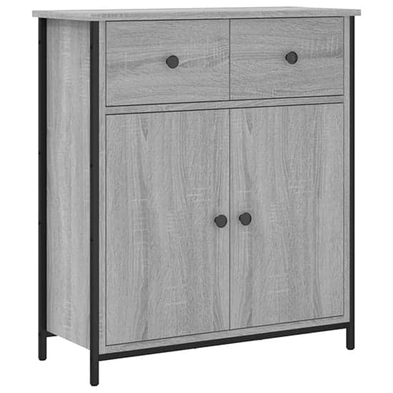 Lecco Wooden Sideboard With 2 Doors 2 Drawers In Grey Sonoma Oak_2