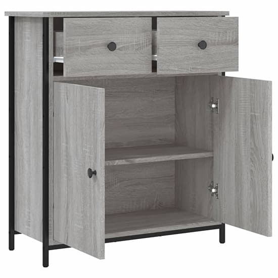 Lecco Wooden Sideboard With 2 Doors 2 Drawers In Grey Sonoma Oak_3