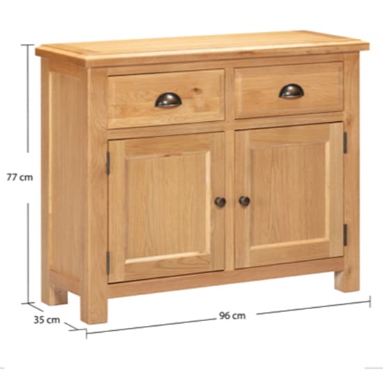 Lecco Wooden Sideboard With 2 Doors 2 Drawers In Oak_3