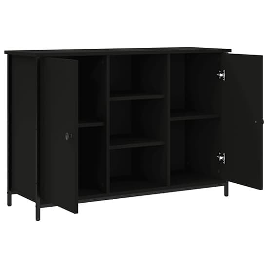 Lecco Wooden Sideboard With 2 Doors 2 Shelves In Black_3