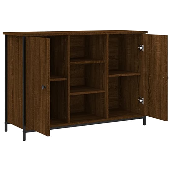 Lecco Wooden Sideboard With 2 Doors 2 Shelves In Brown Oak_3