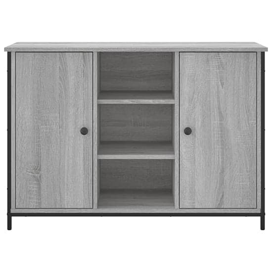Lecco Wooden Sideboard With 2 Doors 2 Shelves In Grey Sonoma Oak_4