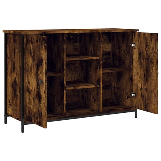 Lecco Wooden Sideboard With 2 Doors 2 Shelves In Smoked Oak_3