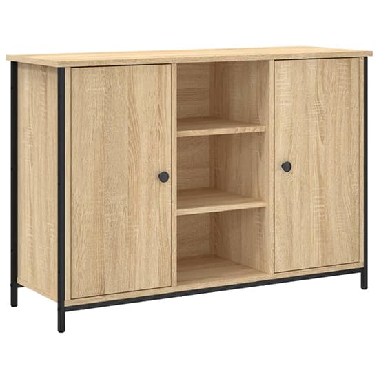 Lecco Wooden Sideboard With 2 Doors 2 Shelves In Sonoma Oak_2