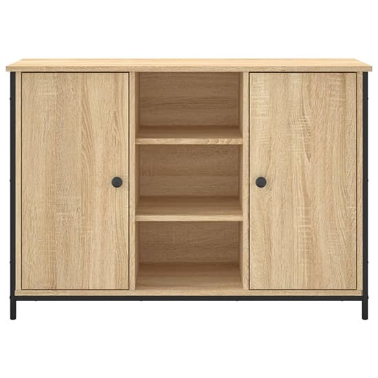 Lecco Wooden Sideboard With 2 Doors 2 Shelves In Sonoma Oak_4