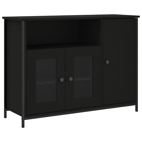 Lecco Wooden Sideboard With 3 Doors In Black_2