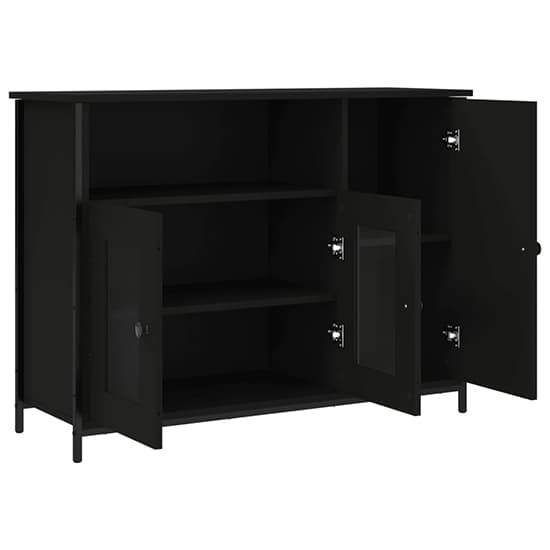 Lecco Wooden Sideboard With 3 Doors In Black_3