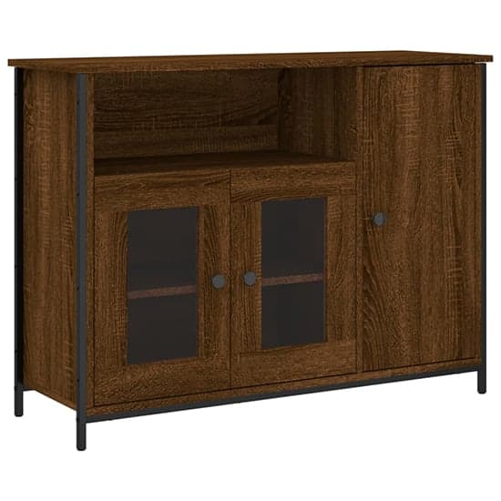 Lecco Wooden Sideboard With 3 Doors In Brown Oak_2