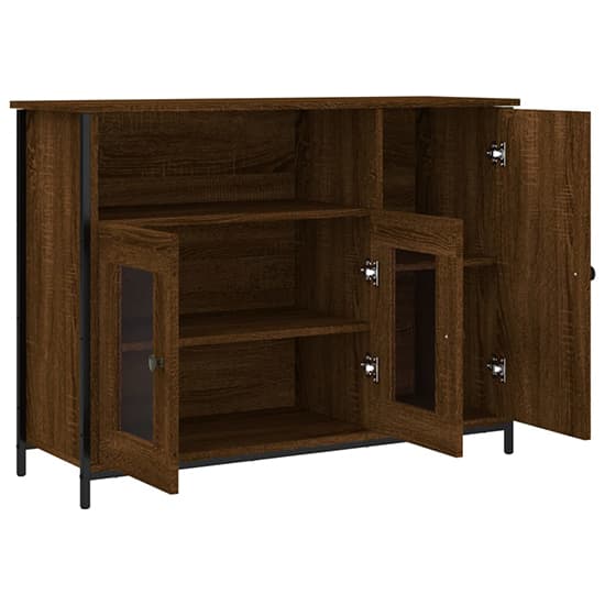 Lecco Wooden Sideboard With 3 Doors In Brown Oak_3