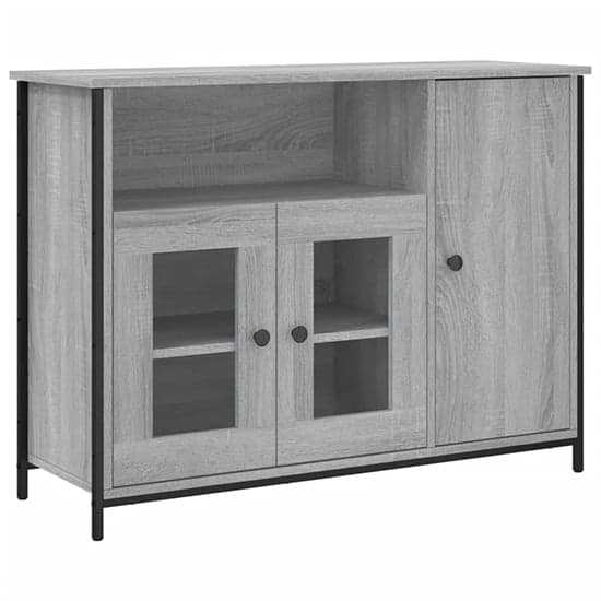 Lecco Wooden Sideboard With 3 Doors In Grey Sonoma Oak_2