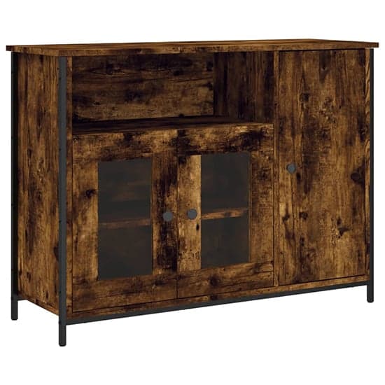 Lecco Wooden Sideboard With 3 Doors In Smoked Oak_2