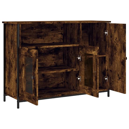Lecco Wooden Sideboard With 3 Doors In Smoked Oak_3