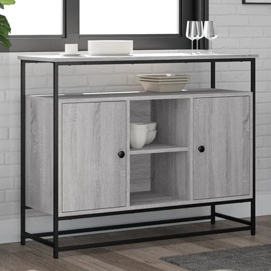 Lecco Wooden Sideboard Large With 2 Doors In Grey Sonoma Oak_1