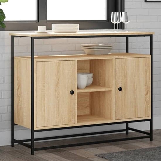 Lecco Wooden Sideboard Large With 2 Doors In Sonoma Oak_1