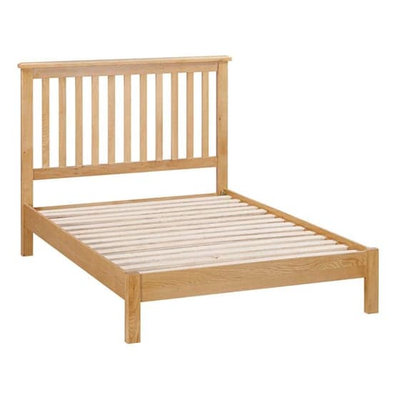 Lecco Wooden Slatted Double Bed In Oak_2